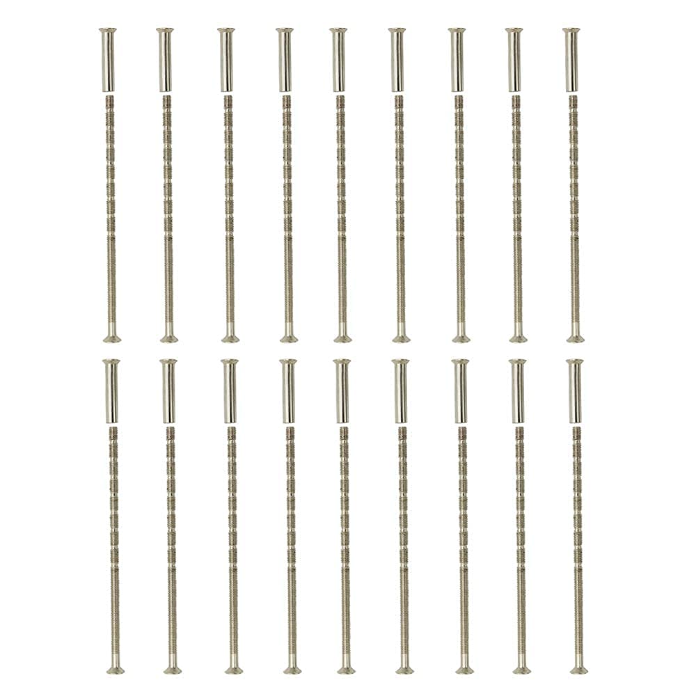 VINLIN Universal 100mm Adjustable Length M4 Screws Connecting Bolts 1 inch Long Sleeves Extended version Fixing through Screw for Door Handle lock Escutcheons Rose Cabinet Drawers knob Nickel