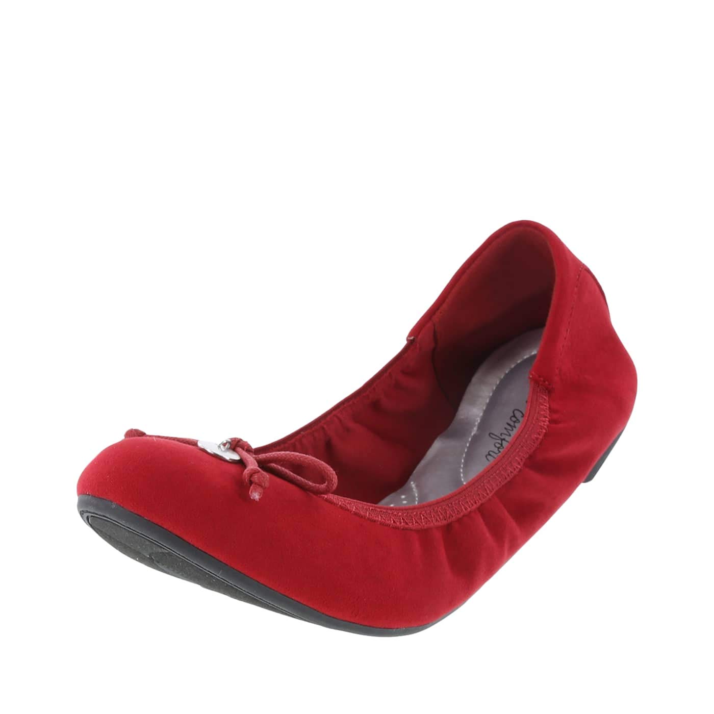 dexflex Comfort Red Suede Women's Caroline String Tie Flat 9.5 Regular