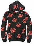 Men Womens 100 Score Hip Hop Emoji Hoodie Crew Sweatshirt Black M