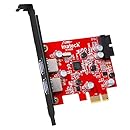 Inateck 2-Port PCI-E USB 3.0 Express Card, Mini PCI-E USB 3.0 Hub Controller Adapter with Internal USB 3.0 20-PIN Connector - Expand Another Two USB 3.0 Ports - No Additional Power Connection Needed