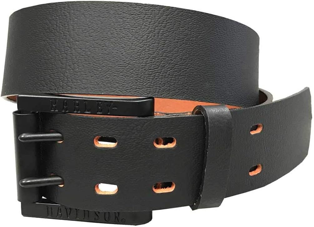 HarleyDavidson Men's Genuine Leather Belt Made in USA, Black