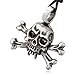 Dan's Jewelers Skull and Crossbones Pendant Necklace + Silver Plated Clasp, Fine Pewter Jewelry