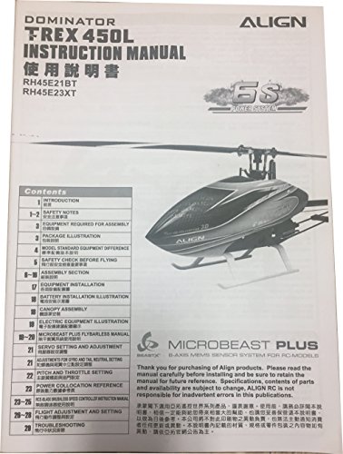 Align Trex 450L Dominator Instruction Manual 6s Microbeast Plus