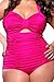 EVALESS Womens Summer Sweetheart Ruched Beach One-piece Swimwear Plus Size