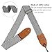 Guitar Strap Vintage Tweed 100% Cotton & Suede Leather Ends Strap with Pick Pocket For Bass, Electric & Acoustic Guitars (Black/Gray)