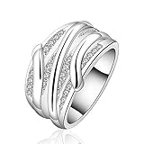 New Fashion Jewelry Silver Beautiful Austrian Crystal Band Ring