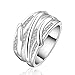 NYKKOLA Jewelry 925 Silver Beautiful Austrian Crystal Band Ring(O)