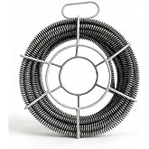 PRETTOWER drainage cleaning cable, sewer drainage snake, pipe tool, hollow cable, drainage spiral cable, segmented quick operation (100Feet x 5/8 Inch)
