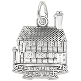 Paul Revere House Charm In Sterling Silver, Charms