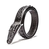 Sunahead Men's Genuine Leather Belt for Casual Wear (115 inch (115cm), Black)