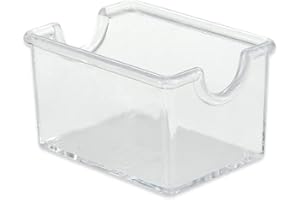G.E.T. Melamine Sugar Caddy Holder for Sweetener Packets, 20 Packet, 3.5" x 2.5", Clear (Set of 12)