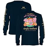Simply Southern Long Sleeve T-Shirt - Give Thanks Navy (Medium)