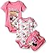 Disney Baby Girls' Minnie Mouse Bodysuit with Bib, Multi/Today Pink, 6-9 Months (Pack of 2)