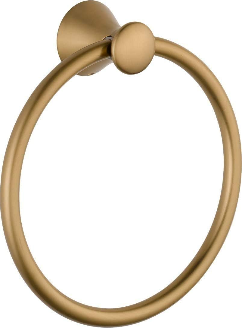 Delta Faucet Bathroom Accessories 73846-CZ Lahara Hand Towel Ring, Champagne Bronze - Faucet O Rings - 
