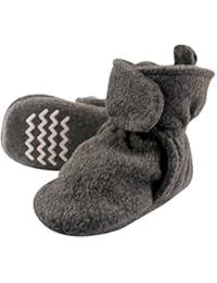 Hudson Baby Unisex Baby Cozy Fleece Booties, Dark Gray, 0-6 Months