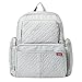 Diaper Bag Backpack for Mom or Dad with Stroller Straps, Changing Pad, Insulated Pockets, Waterproof Baby Diaper Bag, Organizer Pouches, Nappy Tote Bag for Girls or Boys | SoHo Manhattan Silver Gray