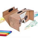 Google Cardboard Virtual Reality Headset By CardboardKid - Kids Friendly, Fun 3D Viewer, Exciting and Educational, Recommended Apps, Compatible with All iPhone and Android Smartphones (Max 6 Inches)
