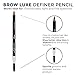 True + Luscious Brow Definer Pencil - Pomade & Powder Combo With Organic Castor Oil - Fills, Shapes Eyebrows - Waterproof - Cool Brunette