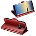 ProCase Galaxy Note 8 Genuine Leather Case, Vintage Wallet Folding Flip Case with Kickstand Card Slots Magnetic Closure Protective Cover for Galaxy Note8 -Red
