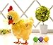 LKOUS Walking Egg Laying Chicken with Lights Sound 'N Music- Great Easter Gift!(Yellow)