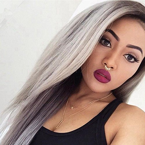 Liyate full head long straight synthetic hair wigs ombr…
