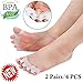 Gel Toe Separators for Bunions, 4 Pcs Toe Spacers for Sports Activities, Yoga Practice & Running for Men and Women to Ease Your Foot Pain (White+Black)