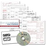 Tangible Values W-2 Laser Forms (6-Part) Kit with Envelopes Plus TFP Software for 50 Employees (2019)