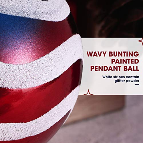 LUOEM Patriotic Ball Ornaments July of 4th Ball Hanging Independence Day Party Decor Holiday Wedding Tree Decorations 12pcs