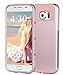 S6 Case,Lumsing Heavy Duty Rugged Shockproof Armor Holster Defender Slim Protective Hard Soft Rubber Bumper Case Cover For Samsung Galaxy S6 With Screen Protector Set (Rose Gold/Rose Gold)