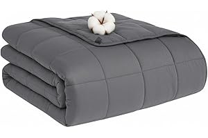 Smart Queen Weighted Blanket for Adults (5 lbs, 41"x 60", Throw Size), Soft Heavy Throw Blanket for Napping, Bed & Fall Season, Machine Washable, Soft Cotton