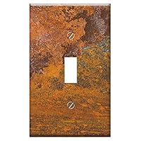 Switch Plate Single Toggle - Stainless Rusty Rusted Iron Metal Fund Background 1