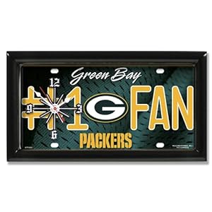 Green Bay Packers NFL Football #1 Fan Team Logo License Plate made Clock 51HPRmh PEL