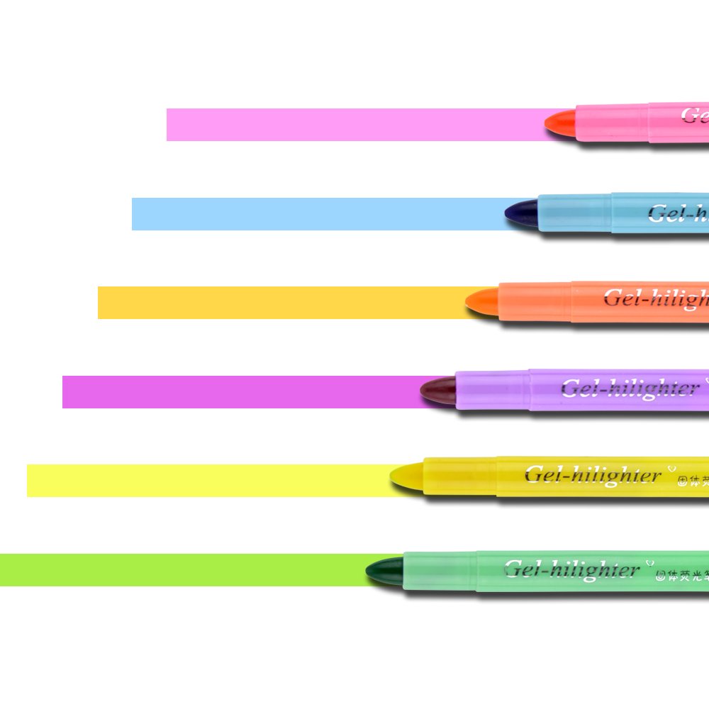 JXTZ Pack of 6 Pcs Cute Cool Novelty Candy Color Solid Jelly Highlighter Pen Office School Supplies Students Children Gift