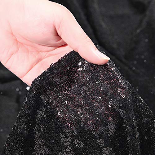 2PCS 2x8FT Sequin Backdrop Photography Background Curtain for Party Decoration (2FT x 8FT 2PCS, Black) - Thumbnail 5