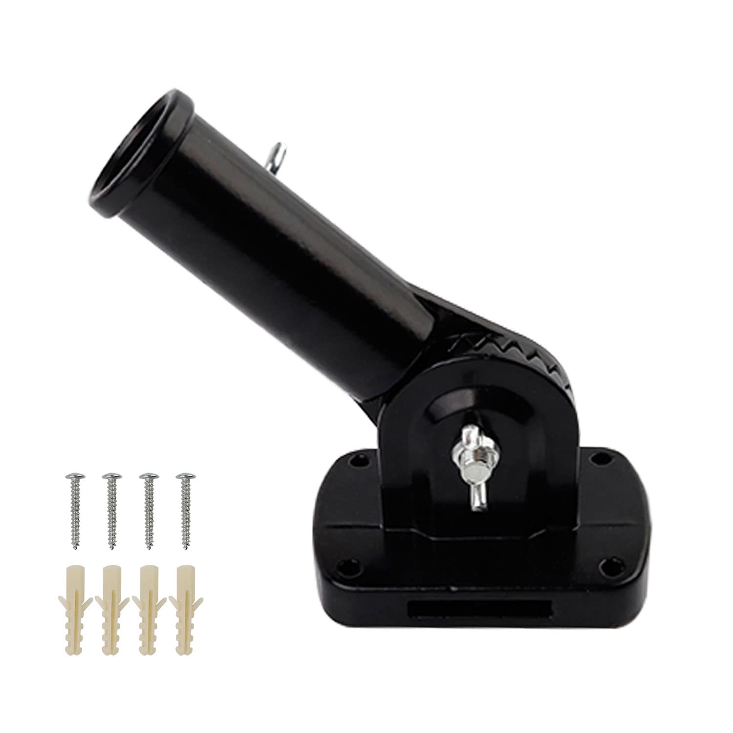 MYLERCT Flag Pole Holder Adjustable, Black Multi-Position Flagpole Mount, Aluminum Alloy Flagpole Mounting Bracket with Expansion Tube and Screw