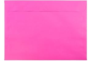 JAM PAPER Booklet Colored Envelopes - 228.6 x 304.8 mm (9" x 12") - Ultra Fuchsia Pink - 25/Pack
