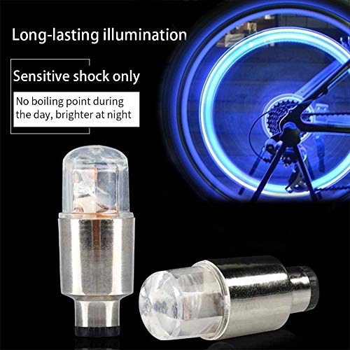 Meethome 4 PCS LED Wheel Lights - Car Bike Wheel Tire Tyre Valve Dust Cap, Motion Activated, Spoke Flash Lights Car Valve Stems & Caps Accessories, Safety, Waterproof