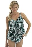 Roamans Women's Plus Size Tiered Swim Tankini