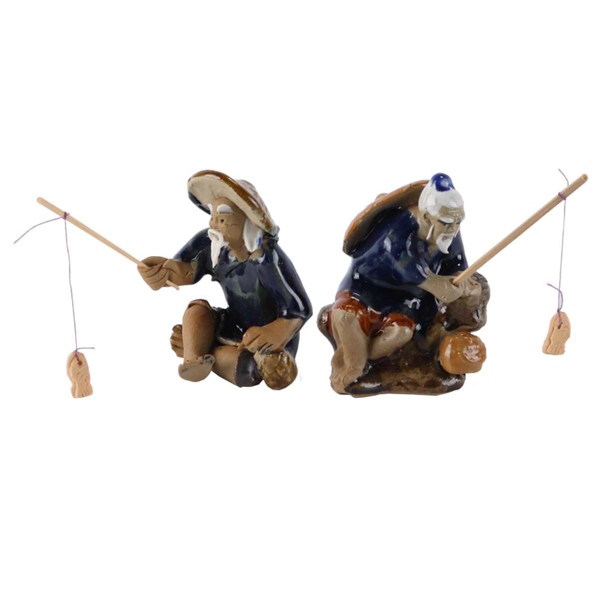Alnicov 1 Set Figures Fishing, Miniature Fisherman Statue Old Man Figure Fishing Figures Decoration Old Man Garden Statue