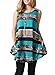 ZESICA Women's Crew Neck Sleeveless Striped Pocket Loose Swing T Shirt Tunic Dress