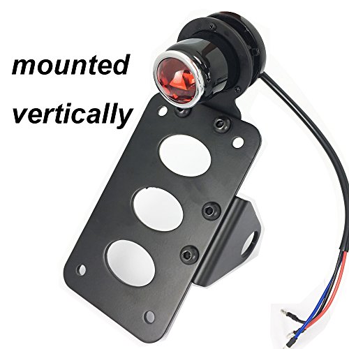 image for Amazicha LED Side Mount License Plate Holder Brake Round Tail Light fo