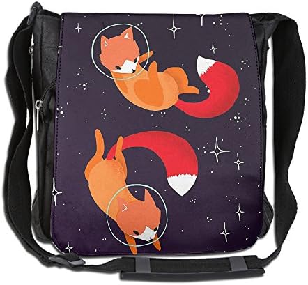 HUE FIUB Classic Space Fox Messenger Bag Shoulder Bag Outdoor Sports Crossbody Bag Side Bag For Men Women