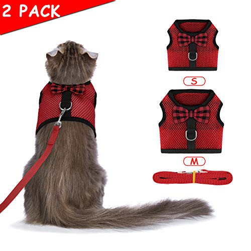 Bojafa Cat Harness and Leash Set (2 Pack) for Walking Escape Proof - Adjustable Vest Harness for Cats and Small Dogs Outdoor Walking - Thumbnail 7
