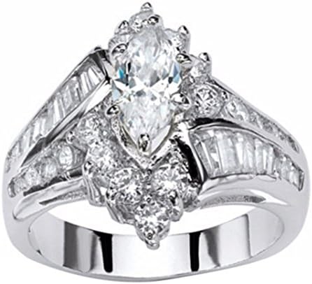 Ladies Crystals Wedding Band Engagement Rings for Women Jewelry Gift
