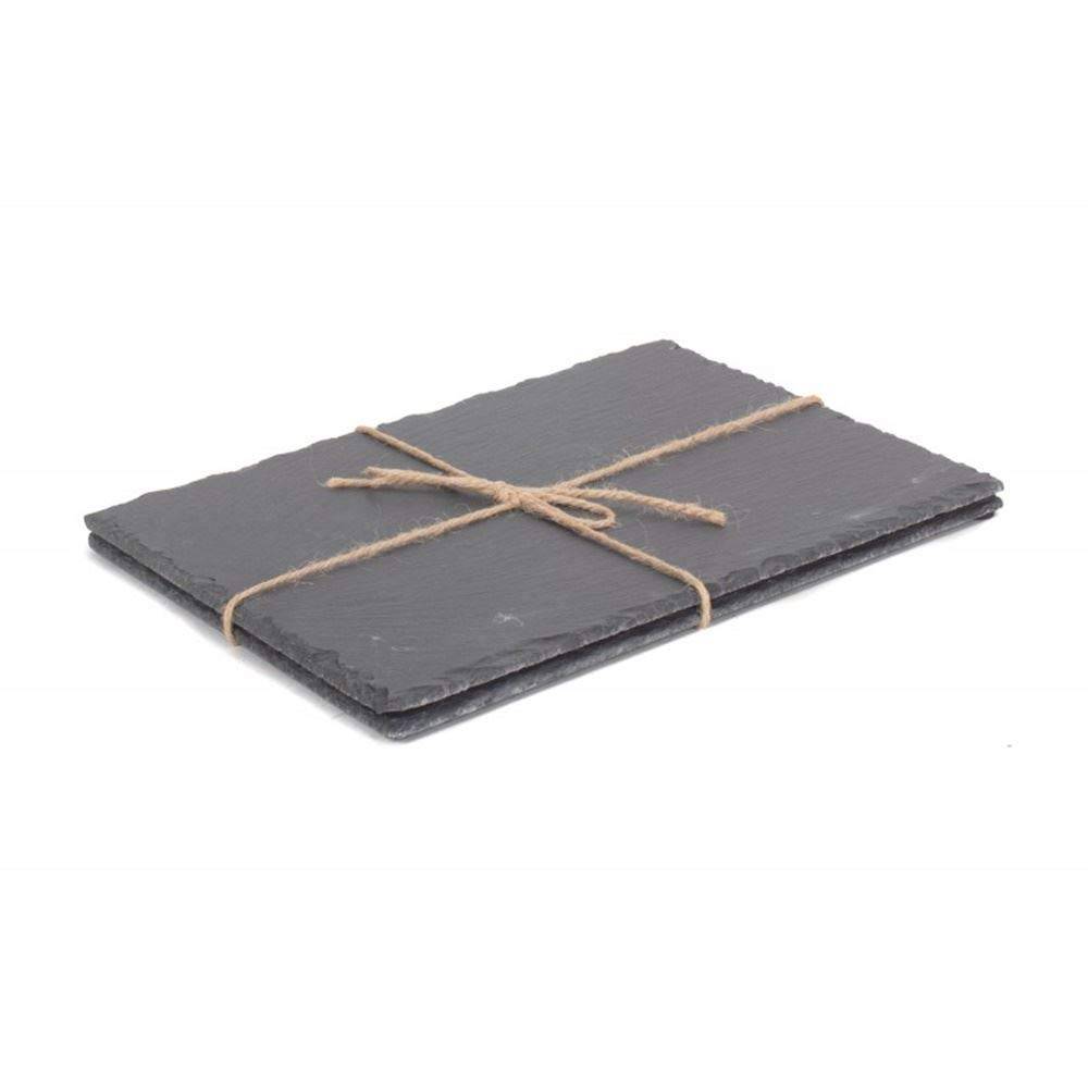Red Hamper SL006 Drinks Large Rectangular Slate Place Mat Set 2, Wicker