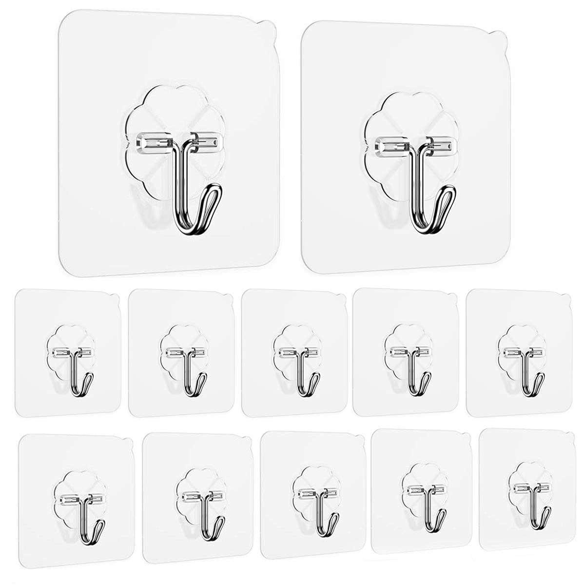 Photo 1 of *Missing Parts*
Adhesive Utility Hooks 44 lb/20 kg (Max), Heavy Duty Waterproof and Oilproof Seamless Coat Hooks, Reusable Wall Hook for Bathroom Kitchen