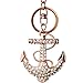 Bolbove Anchor Keychain Sparkling Keyring Crystal Rhinestones Purse Pendant Handbag Charm