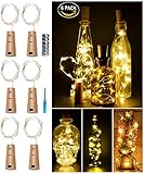 LED Cork Light for Wine Bottle,Starry String Light,Pack of 6, Battery Powered,39inches,20 LEDs ,for DIY, Party, Decor,festivals,Wedding(Warm white)