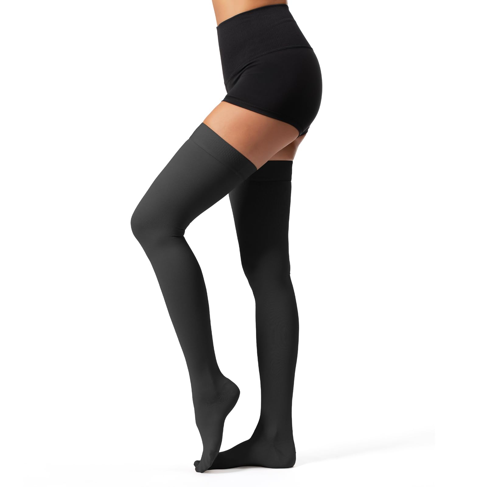 Photo 1 of Thigh High Compression Socks,20-30 mmHg Closed Toe Compression Stockings for Men Women,for Varicose Veins,Edema,DVT L