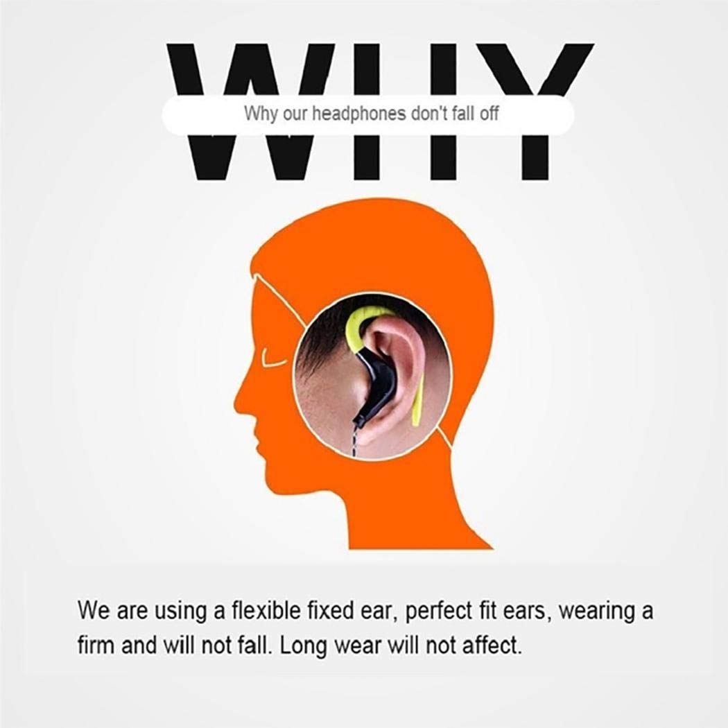 Haonike Wasserdichter Ohrbügel-Kopfhörer Sporting Wired Not Easy Fall Earphone Kopfhörer